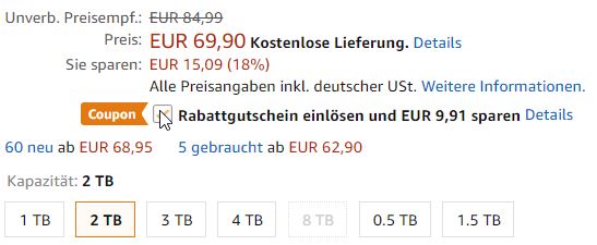 Seagate Exp Festplatte 2 TB