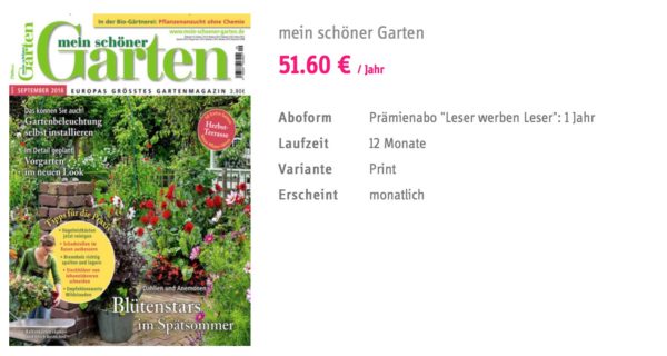 Jahresabo Mein Schoner Garten Fur 45 60 40 Verrechnungscheck