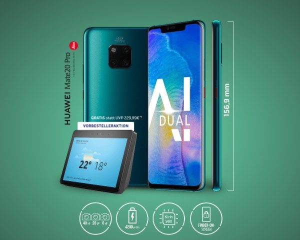 D1: Telekom Magenta Mobil M mit bis zu 16GB LTE + Huawei Mate 20 Pro + Echo Show - MyTopDeals