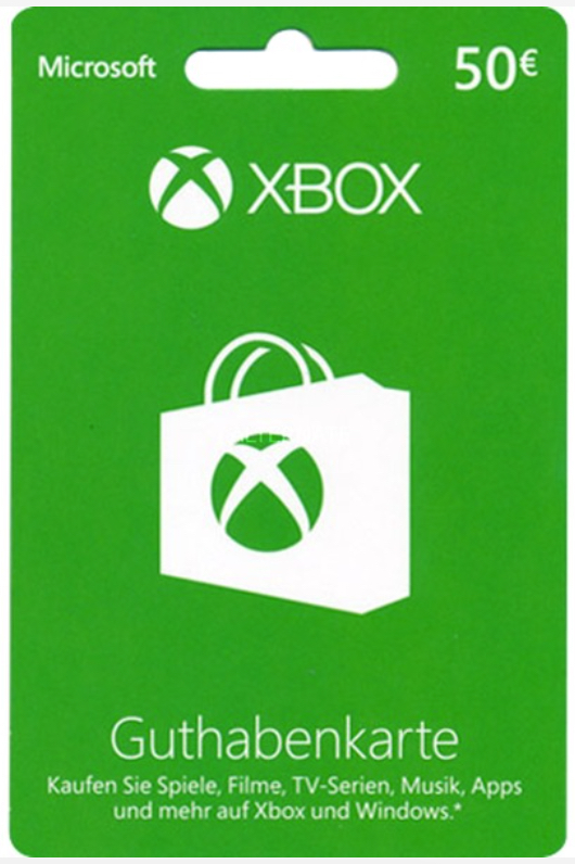 Microsoft Xbox Live Guthabenkarte 50 Euro Gamecard