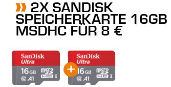 2x die 16 GB Sandisk Ultra Micro SD zum Bundle Preis von 8 1