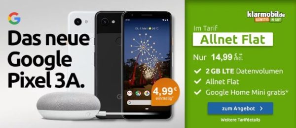 google pixel 3a klarmobil allnet flat 2000 lte vodafone logitel 19 06 16