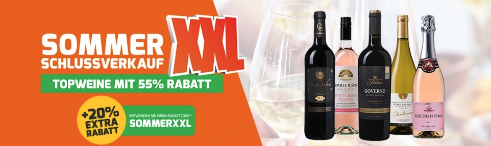 Sommer Schlussverkauf  20 Extra Rabatt Weinvorteil