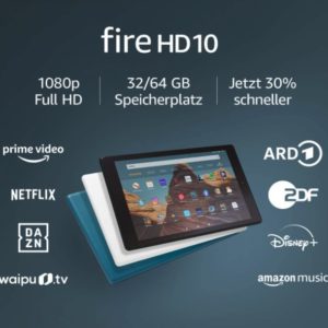 Fire HD 10-Tablet, Zertifiziert und generalüberholt, 32 GB, Dunkelblau – 10,1 Zoll großes Full HD-Display (1080p), mit Spezialangeboten