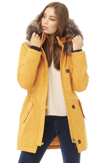 Only Damen Iris Parka Jacke Senfgelb