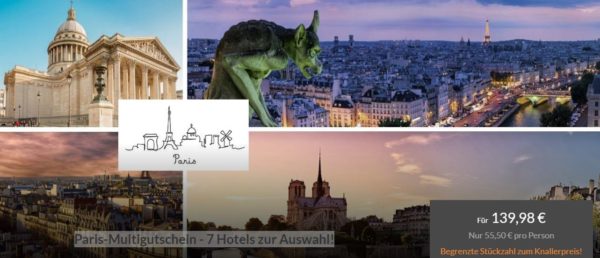 Paris Multigutschein 7 Hotels zur Auswahl