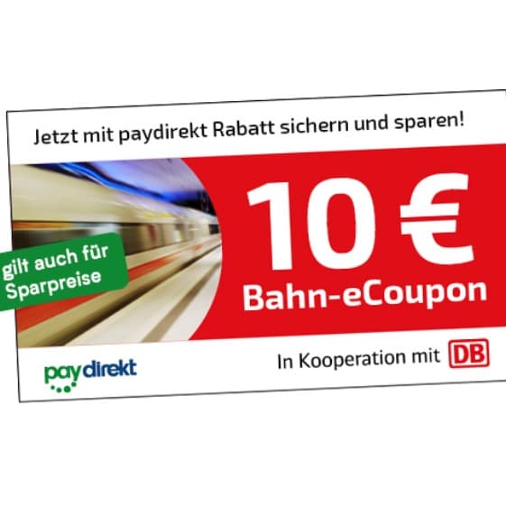 Deutsche Bahn 10€ eCoupon (ab 29,90€ einlösbar) mit