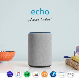 Amazon Echo 3. Generation smarter Lautsprecher mit Alexa Hellgrau Stoff