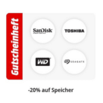 Bis zu 20% Direktabzug auf Speicher bei MediaMarkt 💾 Speicherkarten & Festplatten von Sandisk, WD & mehr