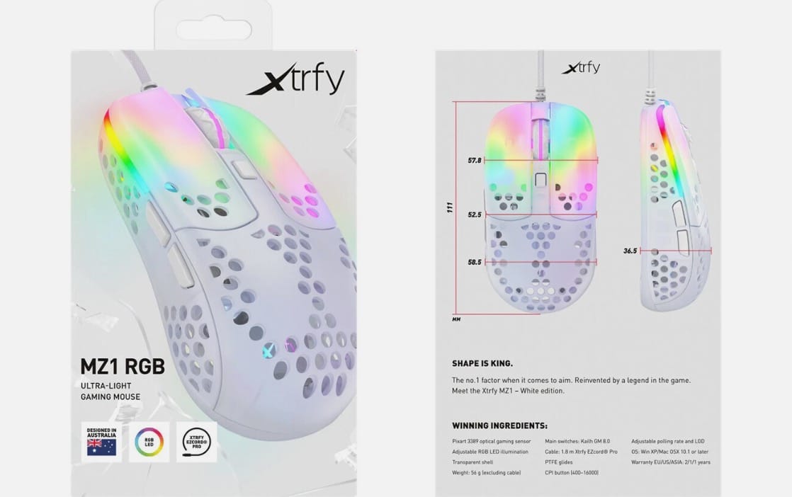 CHERRY XTRFY MZ1 Ultraleichte Gaming Maus mit RGB Beleuchtung Optisch Mouse CHERRY XTRFY MZ1 Ultraleichte Gaming Maus mit RGB Beleuchtung Optisch Mouse