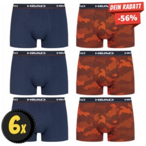 HEAD Hexa Camo 6er-Pack Herren Boxershorts