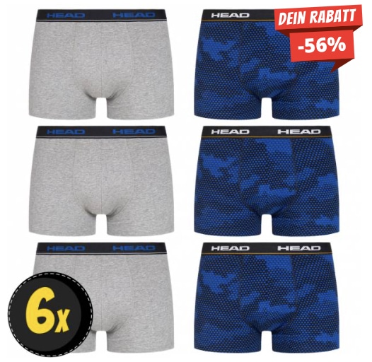 HEAD Hexa Camo 6er-Pack Herren Boxershorts 