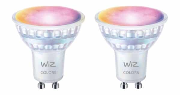 WIZ GU10 Tunable White  Color 60W Glas Zweierpack Smarte LED Kalt Warmweiss und Farbe
