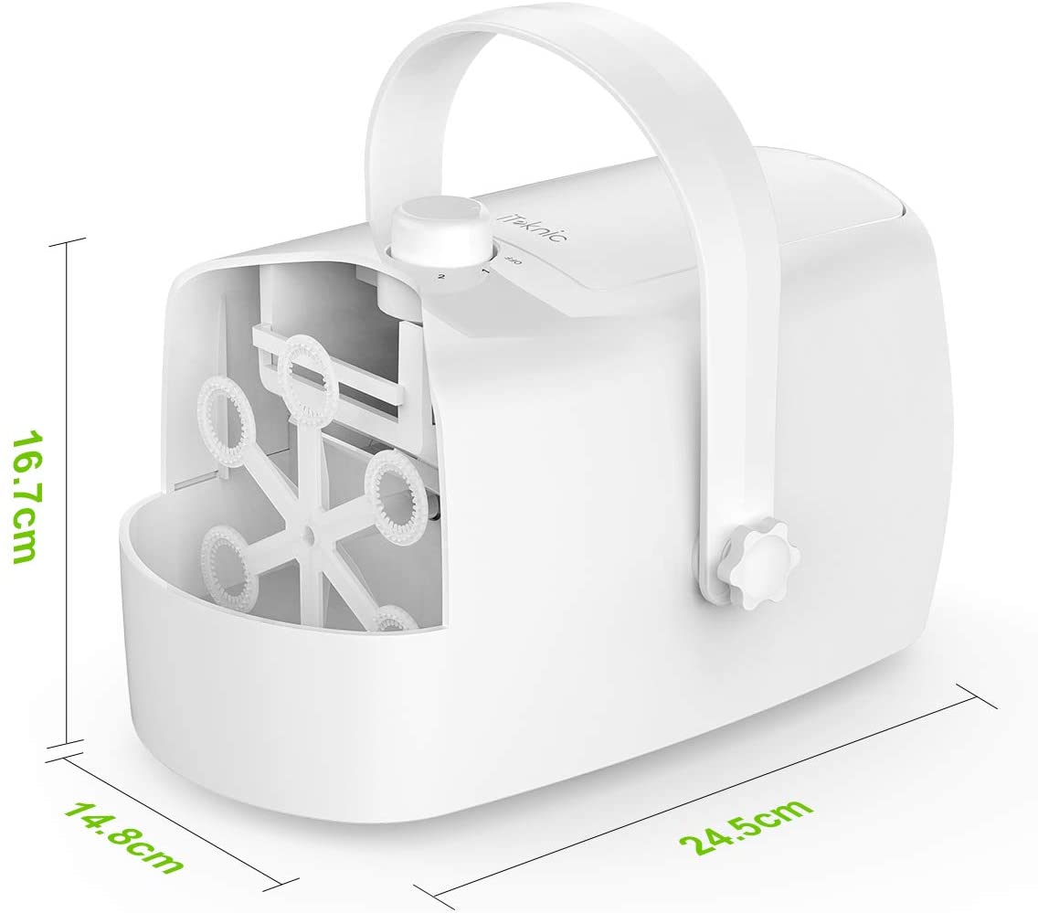 Abmessungen Tragbare Seifenblasenmaschine, iTeknic Bubble Machine