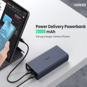 Ugreen Powerbank  mit 20.000mAh USB C USB A QC 3.0  PD