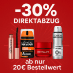 30% Direktabzug auf L'Oreal MEN & Paris Produkte 🥳 ab nur 20€ MBW 🫧🧴 z.B. Gesichtspflege & mehr