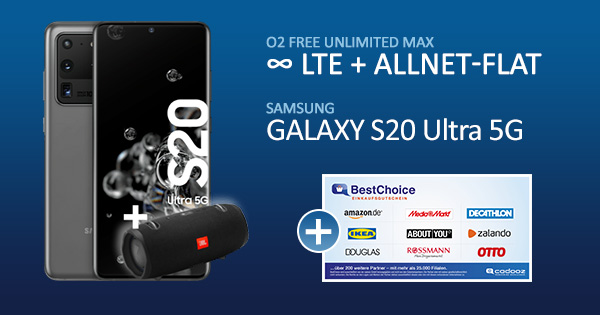 Galaxy S20 Ultra 5G o2 Unlimited Max Bonusdeal