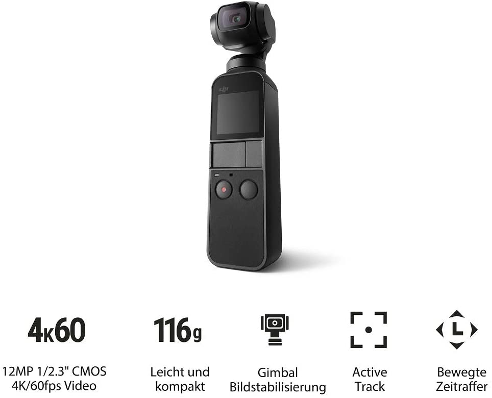 Smartphones mit Micro-USB-Anschluss können leider nicht über die Universalschnittstelle mit dem Osmo Pocket verbunden werden Klein und kompakt: Der Osmo Pocket ist auf drei Achsen stabilisiert und ist der bisher kleinste Handheld-Gimbal von DJI. Der Gimbal gleicht Bewegungen direkt in Echtzeit Die Kamera ist nicht größer als ein handelsüblicher Schokoriegel und passt problemlos in jede Tasche. Betriebstemperatur: 0° C - 40° C DJI Mimo: Der Osmo Pocket ist für all jene, die eine Geschichte zu erzählen haben, daher haben wir die neue DJI Mimo App entwickelt Was du bekommst: DJI Osmo Pocket, Tragetasche, Smartphone-Adapter (USB-C), Smartphone-Adapter (Lightning), Netzkabel. NICHT ENTHALTEN: Smartphone-Adapter (Micro USB)