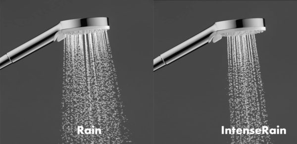 hansgrohe Crometta E 240 wassersparendes Reno Duschsystem (2 Strahlarten) Chrom Schnelle Strahlumstellung: direkt am Duschkopf durch Drehen der Strahlscheibe