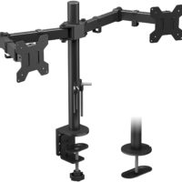 360° DOPPELGELENK-ARM-MONITORHALTERUNG: Montiert zwei Bildschirme nebeneinander, um bequem Platz auf dem Schreibtisch zu schaffen. Hält zwei 15"-27" Monitore mit einer maximalen Tragfähigkeit von 8 kg pro Arm. Das Doppelgelenkarm-Design sorgt für zusätzliche Stabilität und Flexibilität.