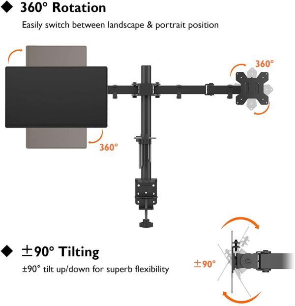 VESA-KOMPATIBILITÄT- BONTEC Monitor Halterung passend für alle Flachbildschirme mit VESA-Größen von 75x75 mm oder 100x100 mm (Bitte stellen Sie sicher, dass Ihr Bildschirm mit dem MAX VESA dieser Monitor Halterung kompatibel ist, indem Sie das Handbuch lesen oder den Abstand zwischen den 4 Löchern auf der Rückseite des Bildschirms messen); VESA-Platten sind schnell montierbar und abnehmbar für eine einfache Installation.