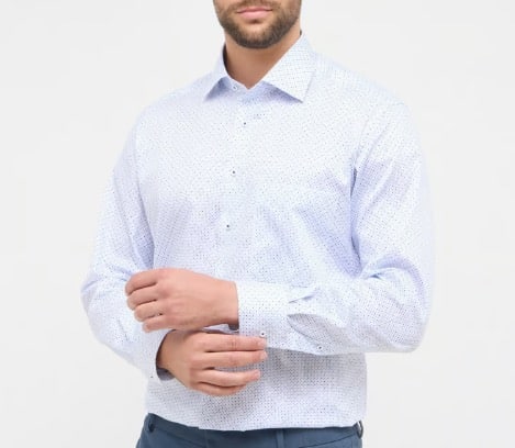 COMFORT FIT Hemd in hellblau bedruckt COMFORT FIT Hemd in hellblau bedruckt