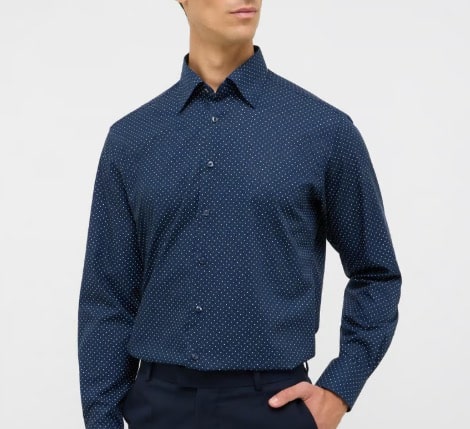 Eterna MODERN FIT Hemd in navy bedruckt Eterna MODERN FIT Hemd in navy bedruckt