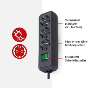 Brennenstuhl Eco-Line, Steckdosenleiste 3-fach