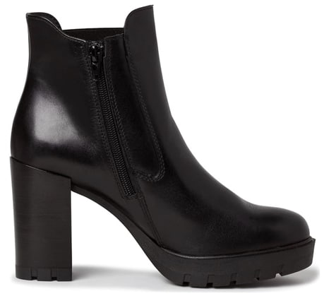 Tamaris Leder-Stiefeletten in Schwarz