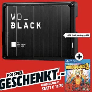 Western Digital Black P10 Game Drive 4TB Borderlands 3 PS4