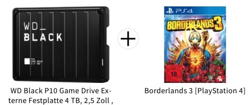 Western Digital Black P10 Game Drive 4TB mit Borderlands 3 PS4