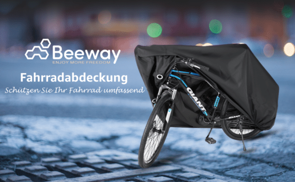 LANGLEBIGER UND WASSERDICHTER SCHUTZ - Die Beeway-Fahrradabdeckung besteht aus WASSERDICHTEM 190T-Nylonmaterial mit PU-Beschichtung. Anti-UV / Wasserdicht / Staubdicht, schützt Ihr Fahrrad gut vor Kratzern.