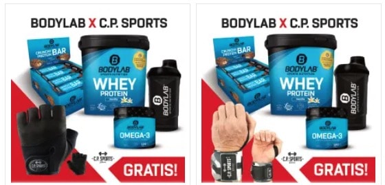 Bodylab Bundle mit Proteinpulver, Riegeln, Omega 3, Shaker Handschuhen