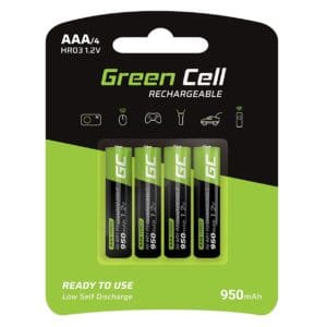 Green Cell 950mAh 1.2V 4 Stck Vorgeladene NI-MH AAA-Akkus