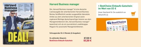 Halbjahresabo Harvard Business manager