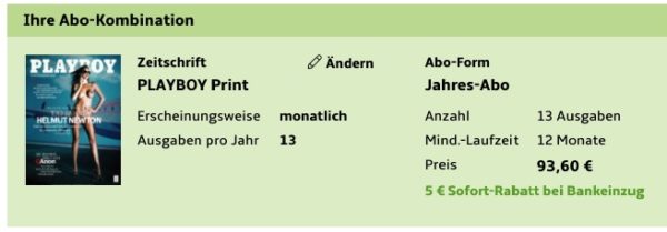 Hobby Freizeit Playboy Abo