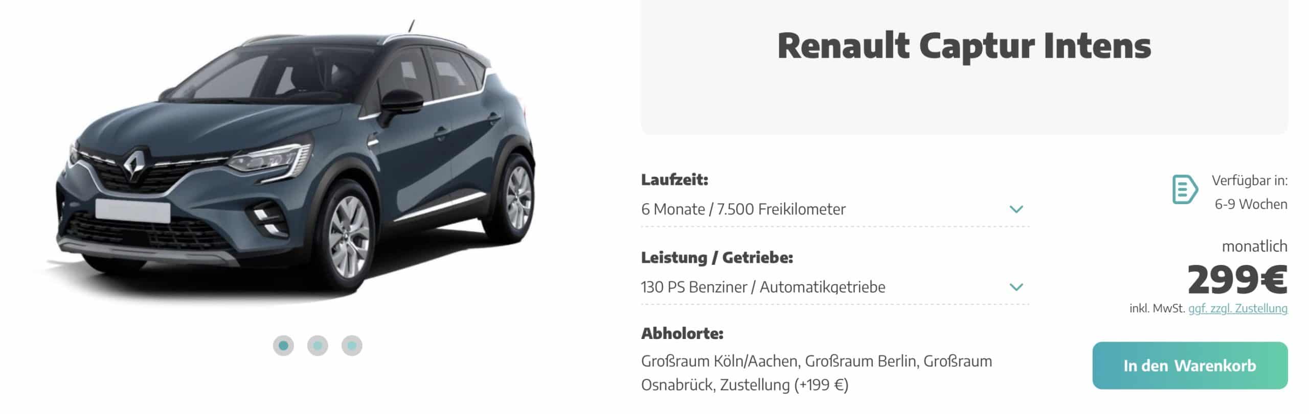 Renault Captur Intens All-In-Leasing