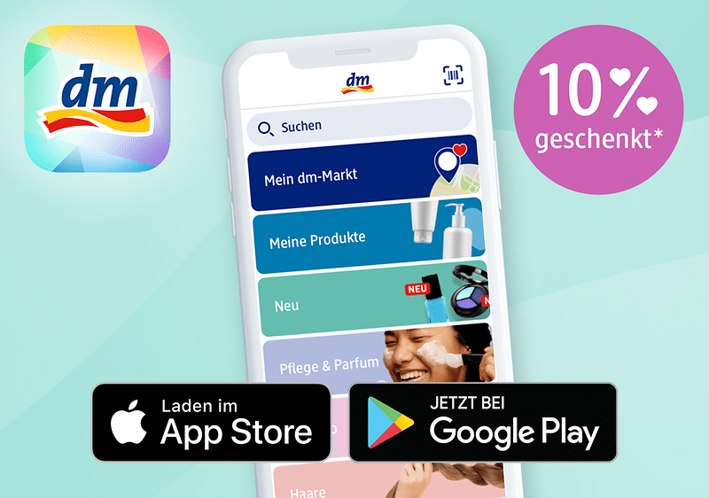 10 auf Alles bei dm über die App (mehrmals einlösbar) MyTopDeals