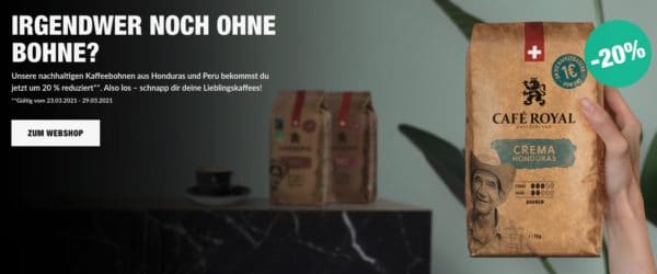 Cafe Royal - 20% Gutschein auf Bohnen-Kaffee aus Honduraz