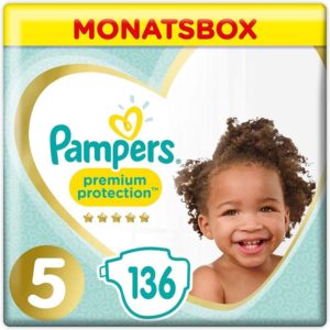 Pampers Groesse 5 Premium Protection Baby Windeln 136 Stueck MONATSBOX