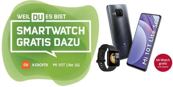 Xiaomi Mi 10T Lite 5G mit 120 Hz Display mit Mi Watch Lite