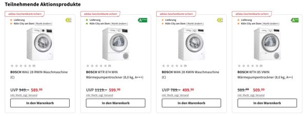 Bei Media Markt Bosch kaufen und adidas Geschenkkarten erhalten