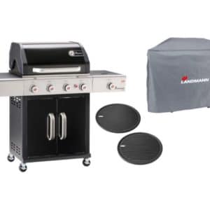 Landmann Gasgrill Triton 4.1 maxX mit Grillplatte und Schutzhaube