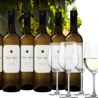 8x Casa Safra Weißwein + 4 Gläser (mit Gratis-Versand)