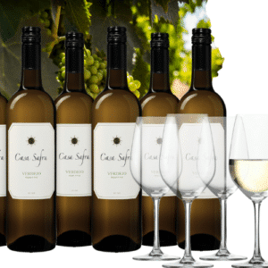 8x Casa Safra Weißwein + 4 Gläser (mit Gratis-Versand)