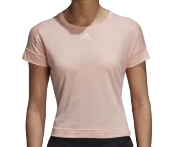 adidas Womens ID Slim TEE T-Shirt bequemes Damen Sport-Shirt mit Logo Rosa