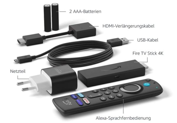 Fire TV Stick 4K mit Alexa-Sprachfernbedienung (mit TV-Steuerungstasten)