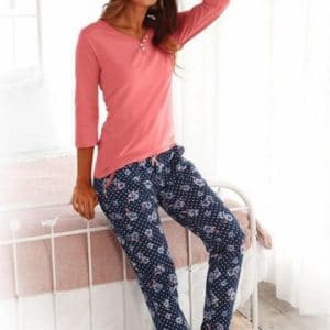 H.I.S Pyjama mit 3/4-Arm und Knopfleiste