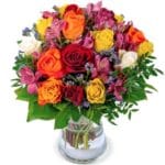 Blumenstrauß "Farbtraum" 💐 mit bunten Rosen, Inkalilien & mehr