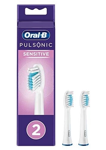 Oral-B Pulsonic Sensitive Aufsteckbürsten für Schallzahnbürsten, 2 Stück
